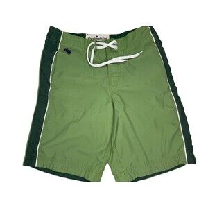 Abercrombie & Fitch Board Shorts Swim Trunks Mens Large L Green White Navy Moose